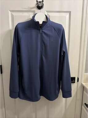 Bench Men's Urbanwear Moisture Wicking Full Zip Knit Jacket, Blue, Size L